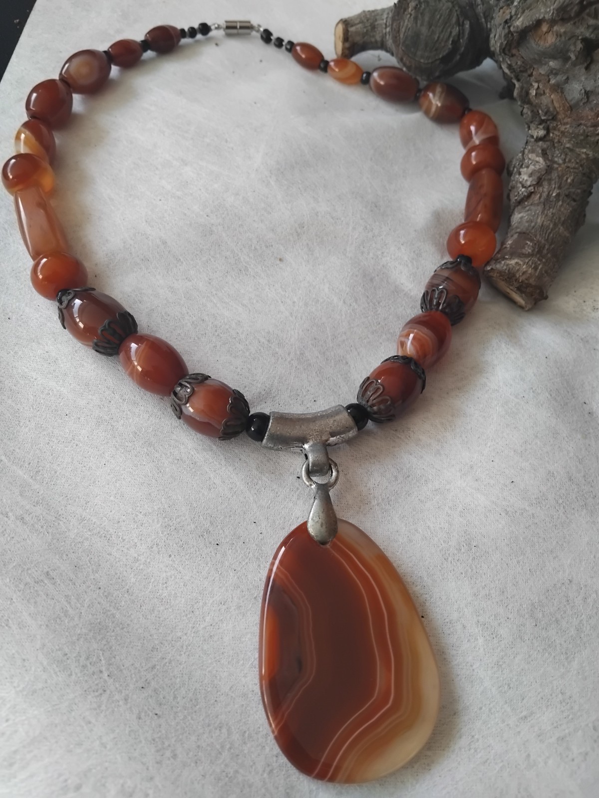Collier en Cornaline naturelle d'Inde, gemmes de lithothérapie de qualité supérieure