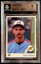 Randy Johnson 1989 Upper Deck RC #25 BGS 9 Mint Montreal Expos MLB Rookie Card. rookie card picture