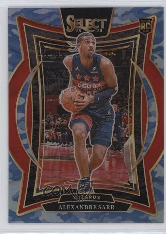 2024 Panini Select Concourse Blue Camo Prizm 7/99 Alexandre Sarr Rookie RC 1m7f