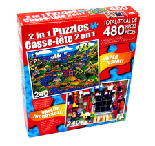 Art Jigsaw Puzzles Two 240 Pieces 480 Total Mixed Double Puzzle Challenge Sealed