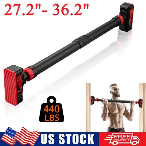 440lb Doorway Chin Up Bar Pull Up Bar Exercise 27"-36" Doors Screwless Press Fit