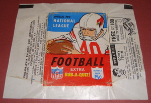 Vintage 1967 Philadelphia Football Card Swell Gum 5¢ Wax Pack Wrapper ONLY