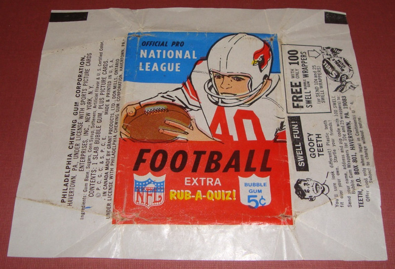 Vintage 1967 Philadelphia Football Card Swell Gum 5¢ Wax Pack Wrapper ONLY