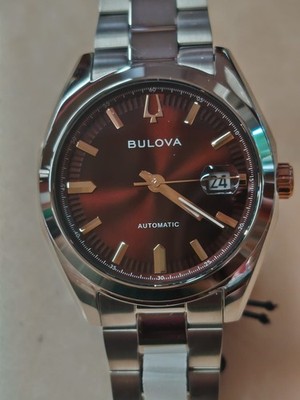 Bulova Surveyor Automatic Red Watch New Mens 