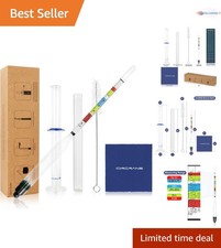 Hydrometer Glass Jar Set for Alcohol Brix Gravity Readings Home Brewing