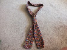Beautiful New Handmade Crochet Scarf Multicolorl 56x2.5" Removeable Slide