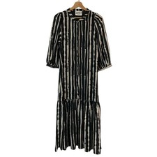 JUST FEMALE Striped Long Shirt Dress, Black Women USED