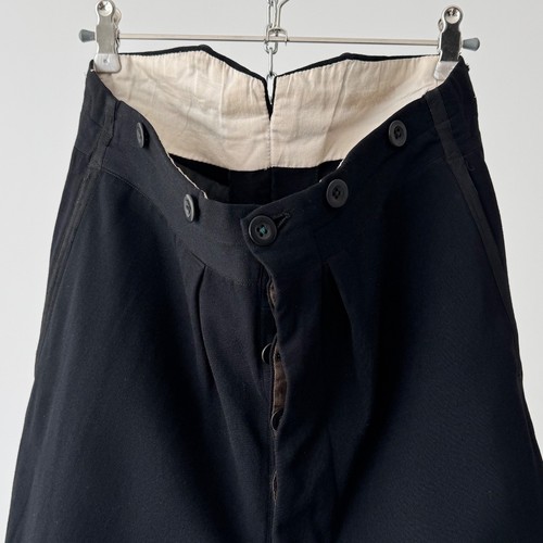 1940s/50s Vintage Men's European Style Tuxedo Suit Black Wool Suspender Trousers - Picture 5 of 8