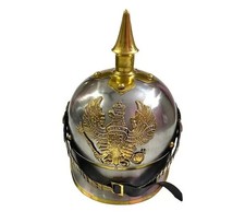 German Prussian Pickelhaube Spiked WW1 Armor Helmet Wearable Officer's Helmet