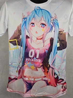Hatsune Miku Anime T-Shirt - Unisex Schwarz Tee, Kurzarm, Gr. XS-3XL, Neu