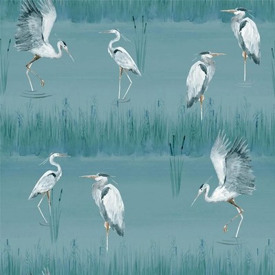 Heron River Wallpaper Blue Arthouse 100213AH Bird Nature Design Feature Wall