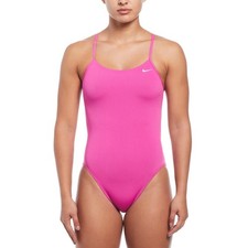 Image of Nike Hydrastrong Solid Cutout One Piece Swimsuit - Pink