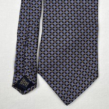 Brooks Brothers Makers Silk Tie Blue Geometric Made in USA Preppy Business