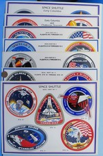 Space Shuttle STICKER Sheet Lot of 7 vtg STS-...