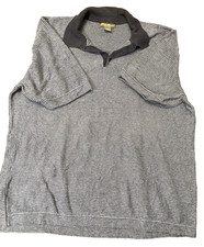 eddie bauer blue stripped polo shirt L