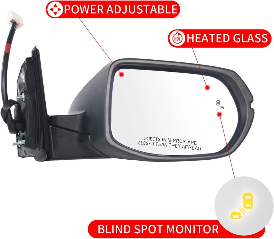 Conjunto de espejo retrovisor lateral lado pasajero para Honda CRV 2017-2022 para acceso HONDA CRV Foto 3 de 4