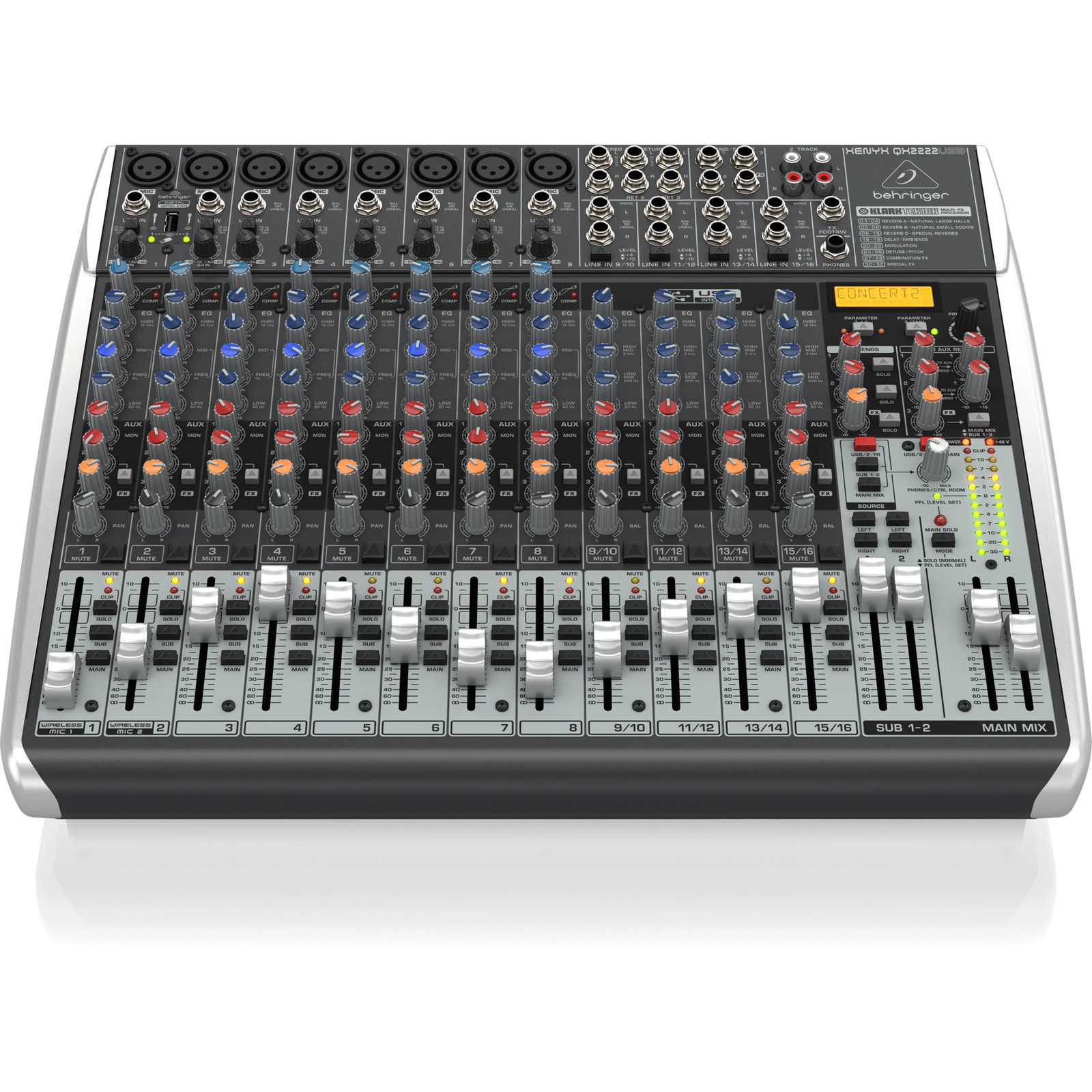 Behringer XENYX QX2222USB 22-Input USB Audio Mixer with Effects