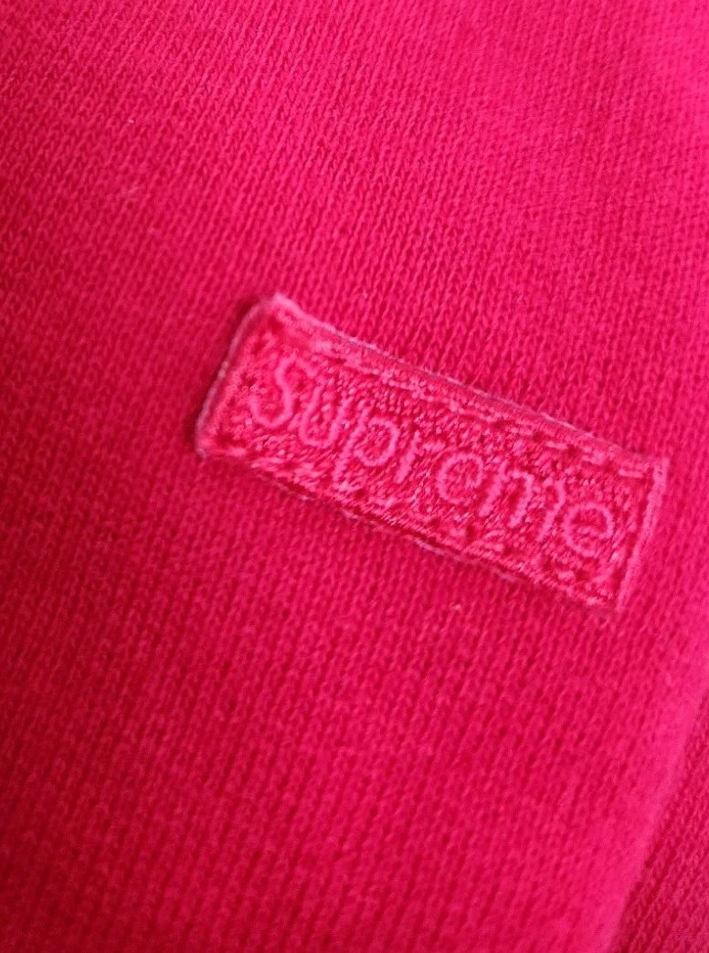 Felpa con cappuccio SS17 Supreme Small Box logo zip rossa L grande tono