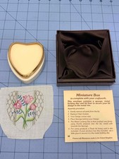 Beautiful FRAMECRAFT Miniatures Petit Point Kit Tulip Heart Box, Made in England