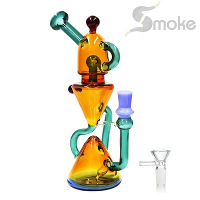 Hookah 10'' Glass Bongs Water Pipes Smoking Beaker Recycler bongs 14mm bowl USA