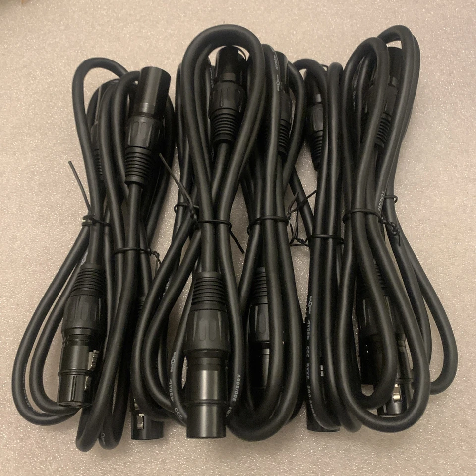 3.2Ft / 1M DMX Cable, 9pcs 3 Pin DMX Cables DMX Wires, DMX512 XLR Male to Female - Image 2 of 4