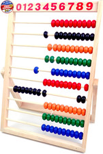 Wooden Counting Number Frame, 10 Rows Abacus for Kids Learning Math 11-1/2-Inch