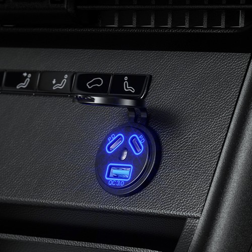 Dual PD + QC 3.0 Port USB Car Fast Charger Cigarette Lighter Socket Power Plug - Picture 10 of 15