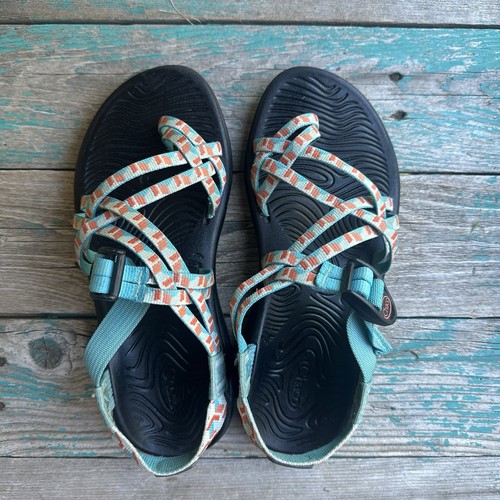 Chaco Z/Volv X2 Sandals Women's Size 7 Teal and Orange Pattern Straps ...