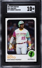 2022 Topps Heritage #663 Juan Soto City Connect Throwback 1/10,000 odds SGC 10