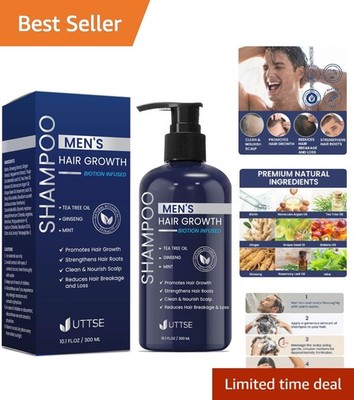 Post-Workout Biotin Shampoo for Men - Hair Growth & Scalp Relief - 10.1 fl. oz