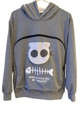 Cat-Themed Hoodie With Pet Pouch Funny Design