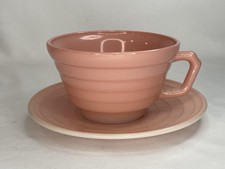 Vintage HAZEL ATLAS Moderntone Platonite Pastel Pink Cup And Saucer
