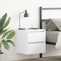 Nachttisch Set 2Er Set Weiß 38X34X40 Cm Wandnachttisch
