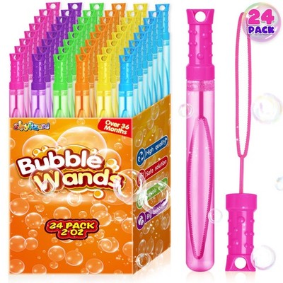 Bubble Wands 24PCS Kids Party Favor Bulk Colorful Assortment 6 Colors Maker Bags