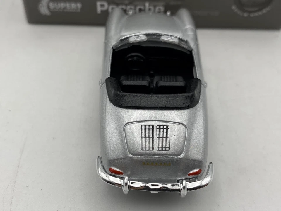 1:60 WELLY PORSCHE 356B cabrio argento auto sportiva diecast metallo - Immagine 4 di 4