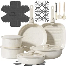 26 Pcs Pots and Pans Set Non Stick, Ceramic Cookware Set Non Toxic with Detac...