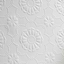 Image of Anaglypta Supaglypta Alexander White Paintable Floral Wallpaper Vinyl Textured