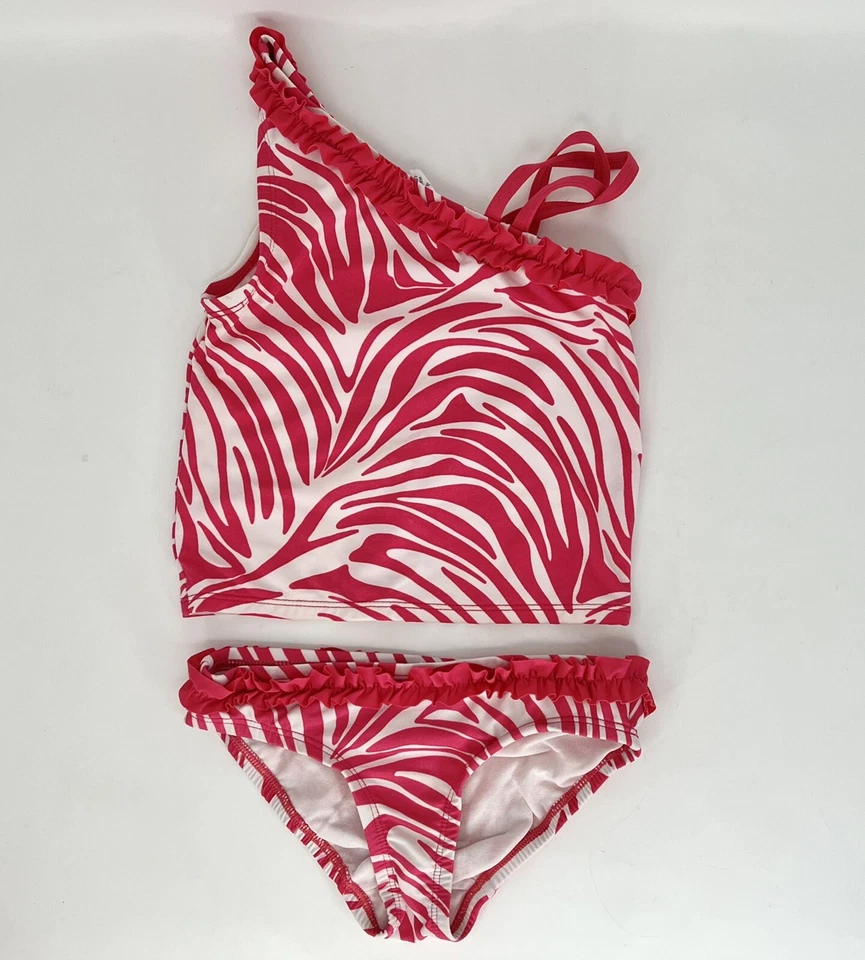 Traje de baño The Children's Place Zebra niñas 2 piezas talla 4 rosa con accesorios Foto 2 de 4