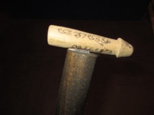 MW.A470: NATURAL HAND PAINTED PENIS FOLK ART HANDLE ON ASH WALKING STICK CANE