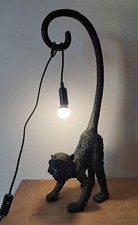 Lampada Tavolo Scimmia Resina Nero Animali Moderna Design Seletti