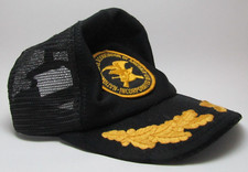 NRA Black Trucker Hat Mesh Embroidered Logo Snap Back W/Scrambled Eggs USA 635 