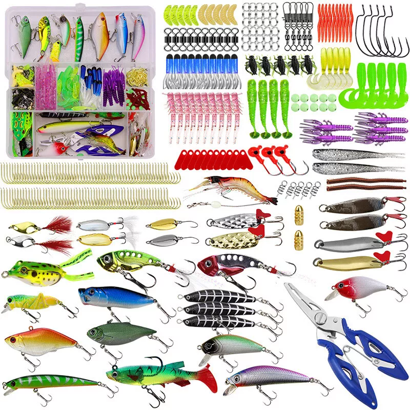 300x Bass Fishing Lures Tackle Box Kit Set Spinnerbaits Crankbaits