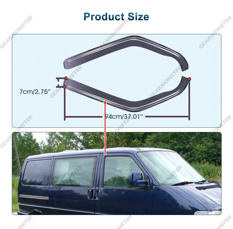 RAIN GUARDS WIND DEFLECTORS for VW T4 CARAWELLE TRANSPORTER 19902003
