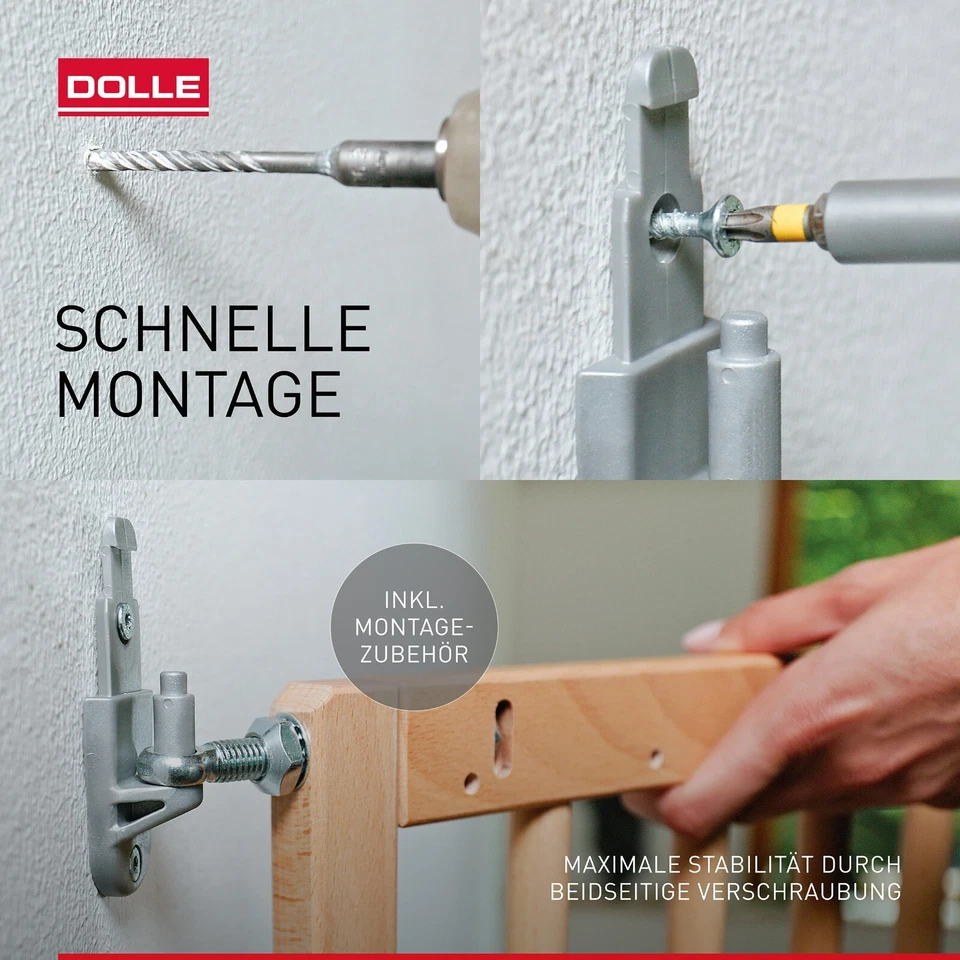 DOLLE Treppenschutzgitter Absperrgitter Kinder Türgitter 62,5 bis 106,8 cm - Bild 4 von 4