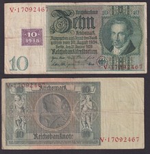 10 marek Banknot NRD Deutsche Federatbank 1948 Kupon Wydanie nr 334 a (118893)