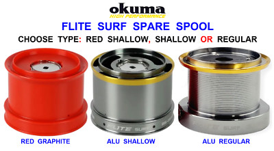 OKUMA ERSATZSPULE FÜR FLITE BRANDUNGSROLLE MEERESANGELN BIG PIT FLACH ODER NORMAL