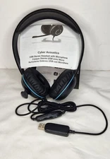 Cyber Acoustics AC-5008  USB Stereo Headset With Microphone Excellent Condition