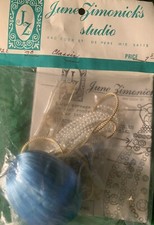VTG June Zimonick's Classics Aqua Blue Egg Beaded Ornament Kit 92 E. NOS