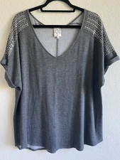 New without Tag Plus Size 3X Naif Grey Top, Very Soft & Comfy
