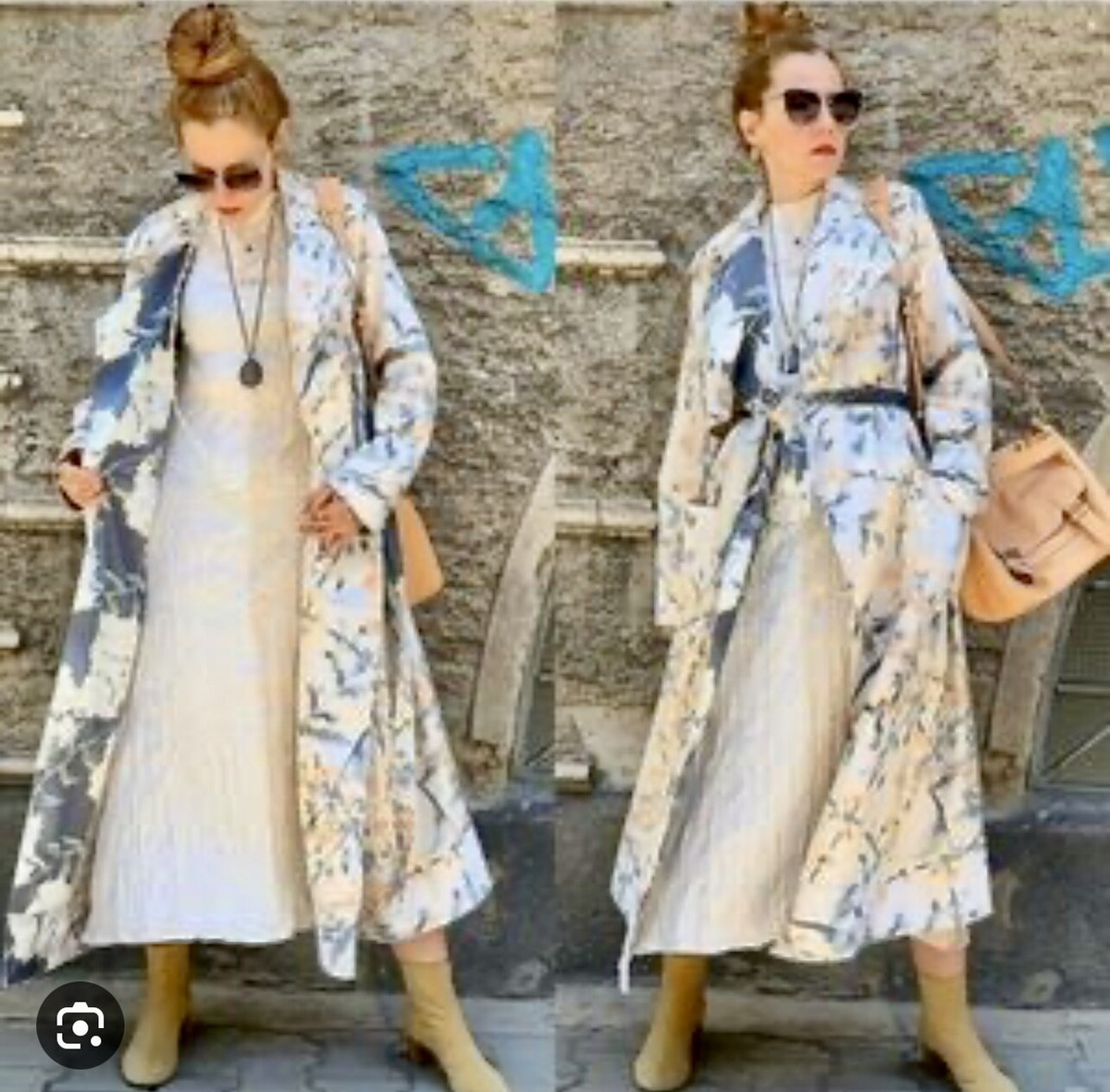 ZARA Studio Limited Edition RARE FLOWY FLORAL Print Long Belted